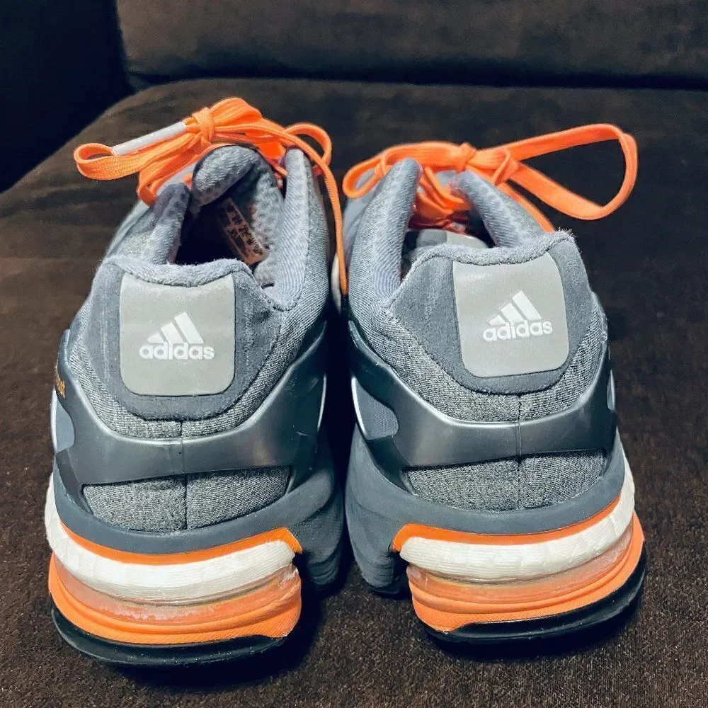 Excellent Adidas Adistar Boost Grey Coral Orange womens Size 10 US 42 2/3 EUR